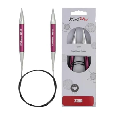 Abbildung von KnitPro K47109 Rundstricknadel, Aluminium, Lila, 60cm / 12mm