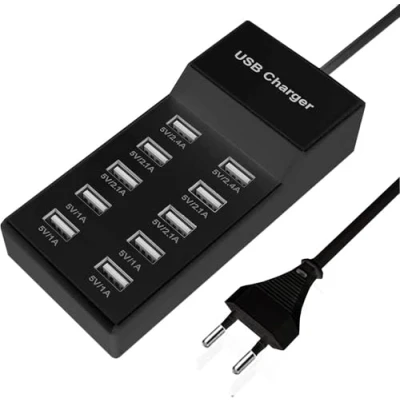 Abbildung von USB ladegerät mehrfach, 10 Port Ladegerät, netzteil, 40W Multi Ladestation, Hub, kompatibel mit iPhone 12/13/14/15/Samsung S23/Z Flod/Z Flip/iPad/Xiaomi/Huawei/Oppo/OnePlus.
