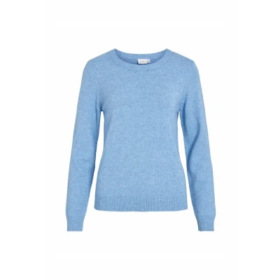 Abbildung von VILA Viril Oneck NOOS Strickpullover, Damen, Größe: Medium, Blissful blue