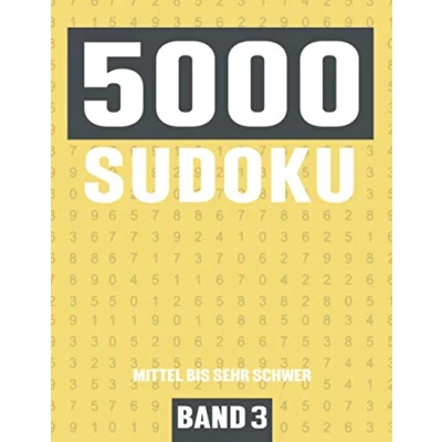Abbildung von 5000 Sudoku: Großes Sudoku Buch mit Rätseln Schwierigkeit Mittel bis Sehr Schwer für Kinder, Erwachsene und Senioren Band 3