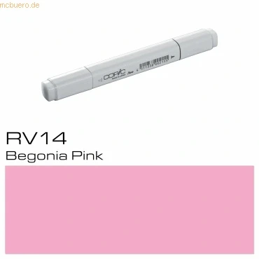 Abbildung von COPIC Classic Marker Typ RV 14, Begonia Pink, professioneller Layoutmarker, mit einer breiten und feinen Spitze