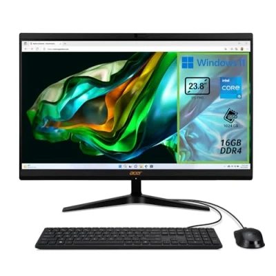 Abbildung von Acer Aspire C24 1800 Desktop PC, Prozessor Intel Core i5 12450H, RAM 16 GB DDR4, 1024 SSD, Display 23,8 Zoll IPS FHD LED LCD, UHD, WLAN, Webcam, Windows 11 Home
