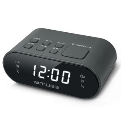 Abbildung von M 10 CR Radiowecker mit LED Display, Zwei Weckzeiten dimmbar 20 Sendespeicher FM Tuner Schwarz