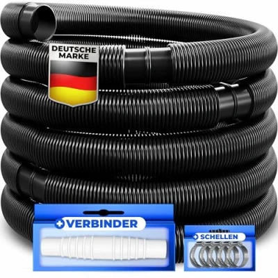 Abbildung von KESSER® Poolschlauch 6m / Ø 38mm Schwimmbadschlauch mit Muffen Solarschlauch für Pool Saugschlauch Pumpenschlauch Flexibler Wasserschlauch inkl. Schlauchschellen &amp; verbindung Schwarz