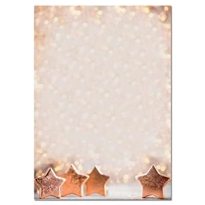 Abbildung von SIGEL DP137 Briefpapier Weihnachten DIN A4 100 Blatt mit kupferfarbenem Sterndesign &quot;Copper Glance&quot; weihnachtliches Motivpapier