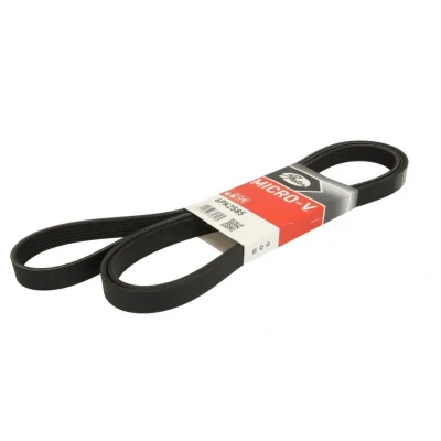 Abbildung von GATES Micro V 6PK2585 Keilrippenriemen 2585 6 Polyester, EPDM (Ethylen Propylen Dien Kautschuk) MERCEDES BENZ: SL Cabrio, S Klasse Limousine