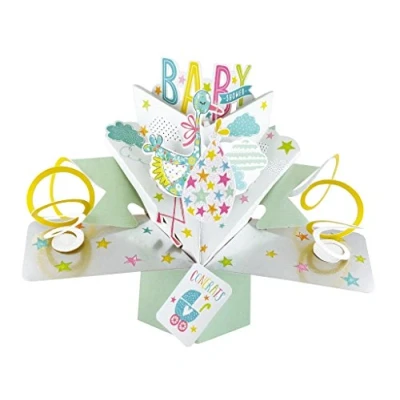 Abbildung von Second Nature Baby Pop Up Karte mit &quot;Baby Shower Congrats &quot; Beschriftung