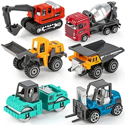 Abbildung von YIMORE Mini Lastwagen Autos für Jungs Bunt Baufahrzeuge Spielzeug Geschenkset Kinder ab 3 Jahren (6 pcs)