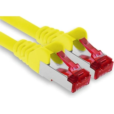 Abbildung von 1aTTack.de 1x 7,5m CAT6 Patchkabel S/FTP PIMF Schirmung CAT.6 RJ45 Netzwerkkabel Ethernetkabel DSL LAN Router Switch Modem Patchfeld gelb 1 Stück