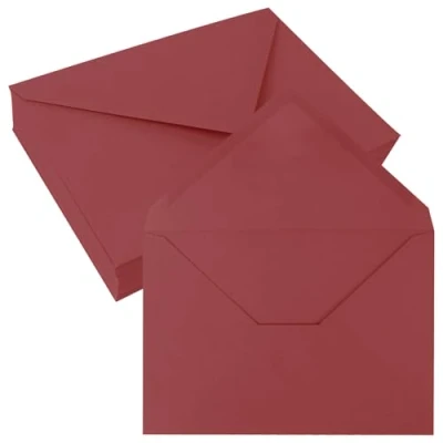 Abbildung von JAGERGREEN 50 Stück Briefumschläge B6 Rot, 137x193 mm 150 g/m² Umschläge Selbstklebend mit Nassklebung, Briefumschlag ohne Fenster, Kuvert für Grußkarten, Geburtstagskarten, Einladungen, Hochzeit