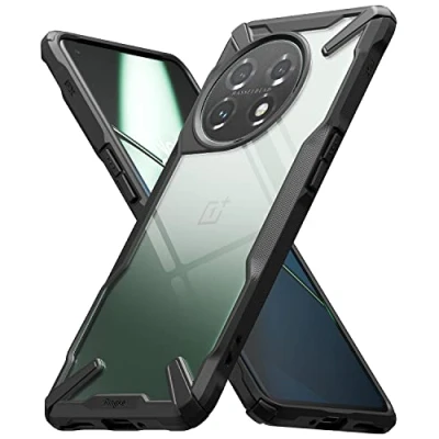 Abbildung von Ringke Fusion X Kompatibel mit Oneplus 11 5G Hülle, [Fallschutz in Militärqualität] Handschlaufe Loch Fingerabdruckfest Handyhülle Black