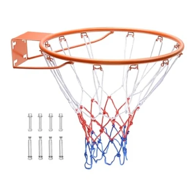 Abbildung von VEVOR Basketballkorb Hangring Basketballring 483 mm, Basketball Netz 577 x 110 mm Qualität und Sicherheitsgeprüft Indoor &amp; Outdoor, Universal Stabiler Orange