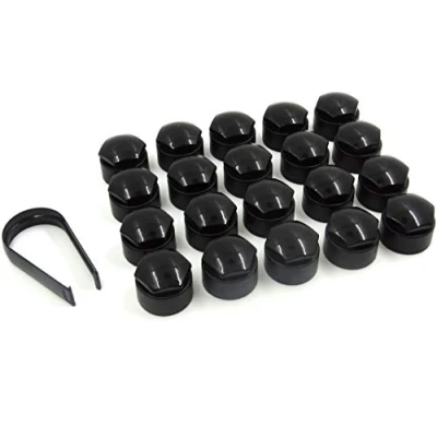 Abbildung von Partsdealers® Runde Radmutterabdeckungen GEMACHT FÜR Audi A1, A3, A4, A5, A6, A7, A8, TT, Q3, Q5, Q7 17 mm (Glänzend schwarz)
