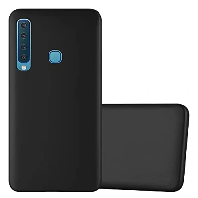Abbildung von Cadorabo Hülle kompatibel mit Samsung Galaxy A9 2018 Schutzhülle TPU Silikon Case Metallic Design Slim Kratzfest Weiche Gummi Rundumschutz für in Schwarz