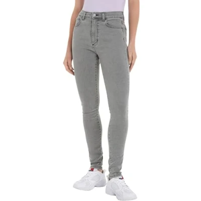 Abbildung von Tommy Jeans Bequeme Sylvia Skinny Slim Hohe Leibhöhe mit Ledermarkenlabel