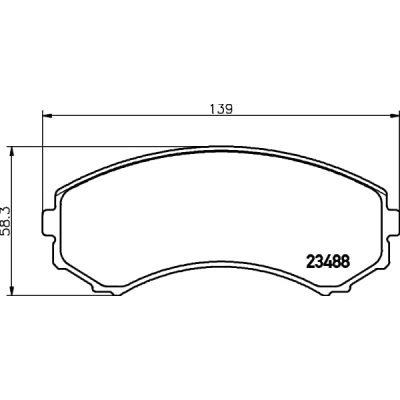 Abbildung von HELLA 8DB 355 009 461 Bremsbelagsatz mit akustischer Verschleißwarnung Zubehör MITSUBISHI: PAJERO 4, Grandis, 3