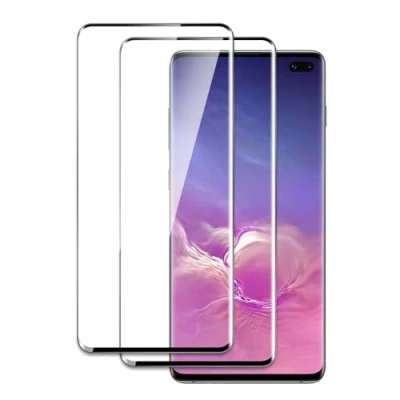 Abbildung von 2 Stück Schutzfolie für Samsung Galaxy S10 Plus, 3D Gebogene vollständige Abdeckung Schutzglas Folie, Anti Kratzer, Öl, Bläschen, Einfache Installation