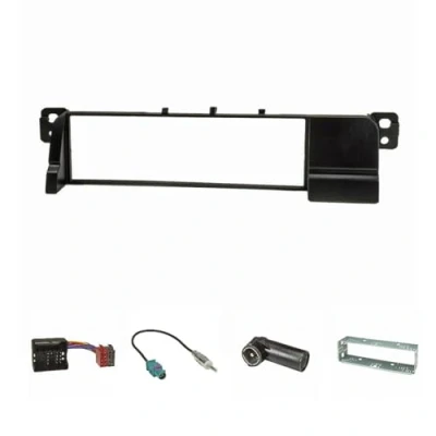 Abbildung von tomzz Audio 2404 017 Radioblende Set kompatibel mit BMW 3er E46 Quadlockadapter ISO (Neuer Anschluß) Fakra Antennenadapter DIN Einbauschacht
