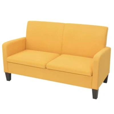Abbildung von vidaXL Sofa 2 Sitzer Zweisitzer Stoffsofa Polstersofa Loungesofa Sitzmöbel Polstermöbel Designsofa Wohnzimmersofa Gelb 135x65x76cm