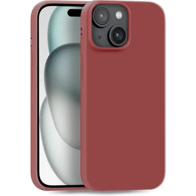 Abbildung von MyGadget Hülle kompatibel mit iPhone 15 robuste Silikon Schutzhülle TPU Case Slim Silikonhülle Back Cover Ultra Kratzfest Handyhülle matt Braun