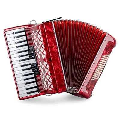 Abbildung von Classic Cantabile Piano Akkordeon &quot;Secondo V&quot; 72 Bass Tastenakkordeon 3 chörig 34 Diskanttasten, mit Riemen &amp; Rucksack Tasche