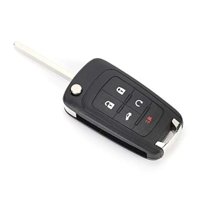 Abbildung von Tbest Remote Key Case Fob, 5 Tasten ABS Flip Fob Fall Shell Cover Ersatz für Camaro 2010 2013 Schwarz