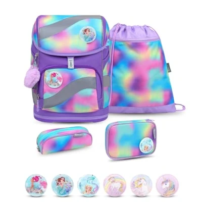 Abbildung von Belmil Rucksack Smarty ergonomisches Schulranzen Set 5 teilig Rainbow Color