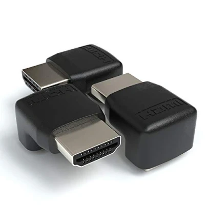 Abbildung von JAMEGA HDMI Winkel Adapter 3er Pack 90 Grad (Rechter Winkel) von A Buchse zu Stecker 19pol Konverter 1080p Full HD 4K Ultra Vergoldete