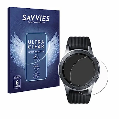 Abbildung von Savvies 6 Stück Schutzfolie für Samsung Galaxy Watch (46 mm) Displayschutz Folie Ultra Transparent