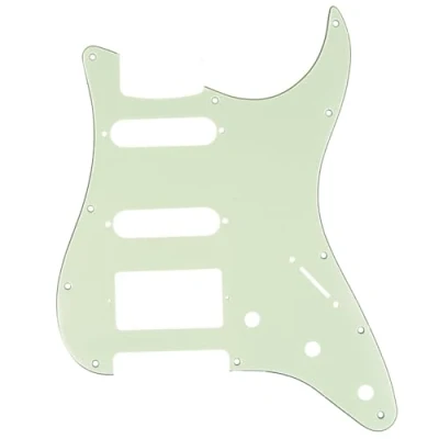Abbildung von Musiclily Pro 11 Löcher HSS Strat Pickguard Gitarren Schlagbrett für American Modern Style Stratocaster E Gitarre,3 lagig Mint Green
