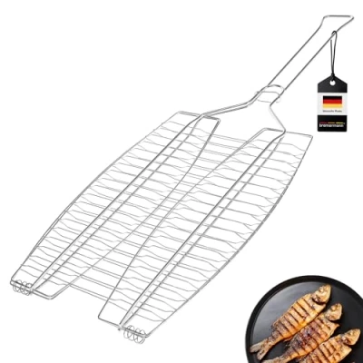 Abbildung von bremermann Grillguthalter Fischgriller 2fach // Edelstahl ca. 65 x 26,5 cm Fischbräter