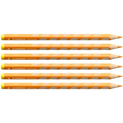Abbildung von Ergonomischer Buntstift für Linkshänder STABILO EASYcolors 6er Pack gelb orange