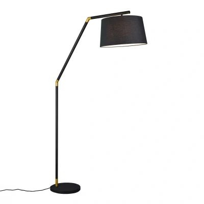 Abbildung von Trio Leuchten Stehleuchte TRACY 462100132, Metall Schwarz Matt, Stoffschirm Schwarz, exkl. 1 x E27