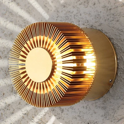 Abbildung von LED Außenwandlampe Monza Strahlen rund bronze 9cm