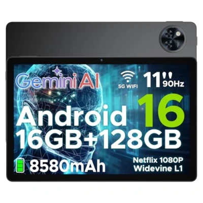 Abbildung von DOOGEE U11 Android 16 Tablet 11 Zoll Gemini AI 16GB RAM +128GB ROM (2TB TF) 8580mAh Gaming Unisoc T7200 Octa Core 13MP+5MP Tablets PC 2.4G+5G WLAN GMS/ WidevineL1/ 3.5mm Audio/GPS/Face ID/OTG