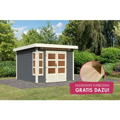 Abbildung von Karibu Gartenhaus Kolimasee 6, BxT: 305x303 cm, terragrau