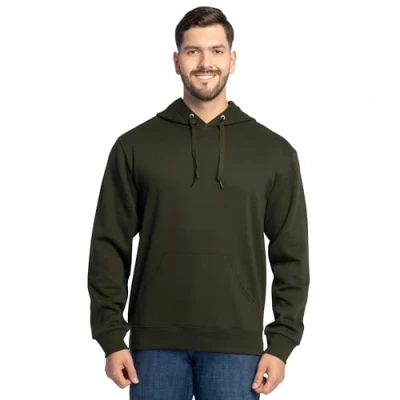 Abbildung von Fruit of the Loom Men&#039;s Eversoft Fleece Hoodies (Regular &amp; Big Man), Pullover Duffle Bag Green, Large