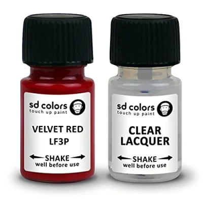 Abbildung von SD COLORS Ausbesserungslack, samtrot, LF3P, 15 ML, Reparatur Pinsel, Farbcode samtrot (Farbe + Lack)