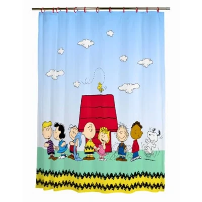 Abbildung von Franco Peanuts Duschvorhang und Ring Set, 13 teilig, offizielles Lizenzprodukt
