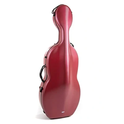 Abbildung von GEWA Celloetui Polycarbonat 4.6 Größe 4/4, rot, mit Rucksackgurt und Rollen (Rolly)