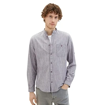 Abbildung von TOM Tailor MIT Struktur Hemd, Herren, Größe: 3XL, Navy pinstripe