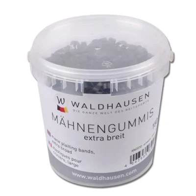 Abbildung von Waldhausen Extra breite Mähnengummis im Eimer One Size Schwarz