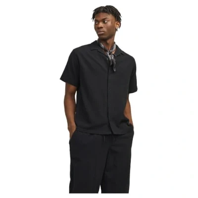 Abbildung von JACK &amp; JONES Herren Jorluke Crinkle Resort Shirt Sn Freizeithemd, Schwarz, XS EU