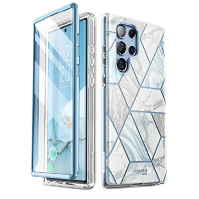 Abbildung von i Blason Glitzer Hülle für Samsung Galaxy S22 Ultra (6.8&quot;) 5G Handyhülle Bumper Case 360 Grad Schutzhülle Glänzend Cover [Cosmo] mit Integriertem Displayschutz 2022 Ausgabe (Coast)