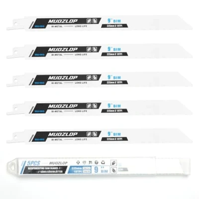 Abbildung von MUOZLOP 5 Pack 9 inch Säbelsägeblätter Set，18 TPI Sägeblätter für Säbelsäge，für Holz/Metall (5, 18TPI 225mm)