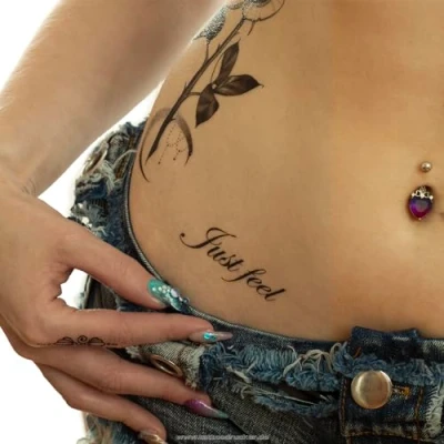Abbildung von 1 x Just feel Tattoo Schriftzug in schwarz Temporary Haut (1)