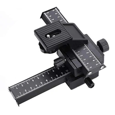 Abbildung von Kamera Schieberegler Dual Achse 4 Wege Makroschiene Focusing Rail Slider,mit 1/4 &quot;Befestigungsschraube für Nahaufnahme