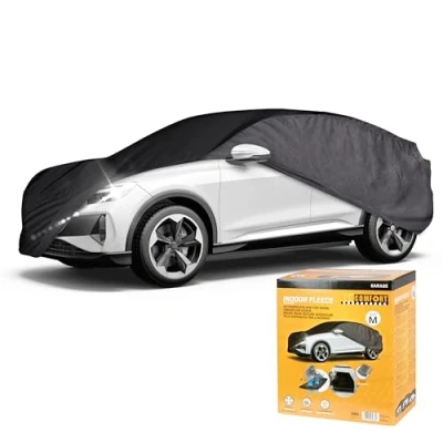 Abbildung von WALSER CarComfort Autoplane Indoor Eco SUV M, Auto Abdeckplane atmungsaktiv, lackschonende Autoabdeckung für Innenbereich grau/schwarz