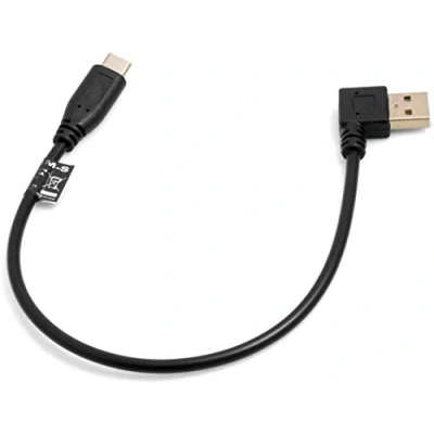 Abbildung von System S USB C Kabel 28cm 3.1 Type Stecker zu A 3.0 90 Grad Links gewinkelt