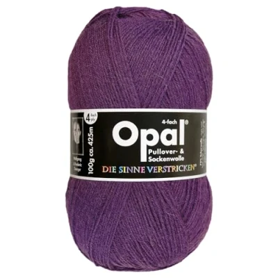 Abbildung von Frida&#039;s Wollhaus Opal 100 g Uni 4 fach Sockengarn Strümpfe Stricken filzfrei Wolle 35 Farben (3072 Violett)